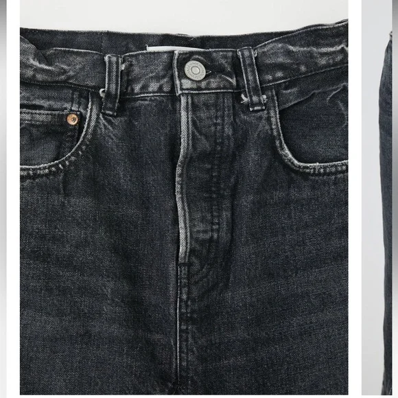 Moussy Vintage Vicksburg 100% Cotton Black Denim Frayed Hem Maxi Skirt NWT Sz 23 - Picture 8 of 13